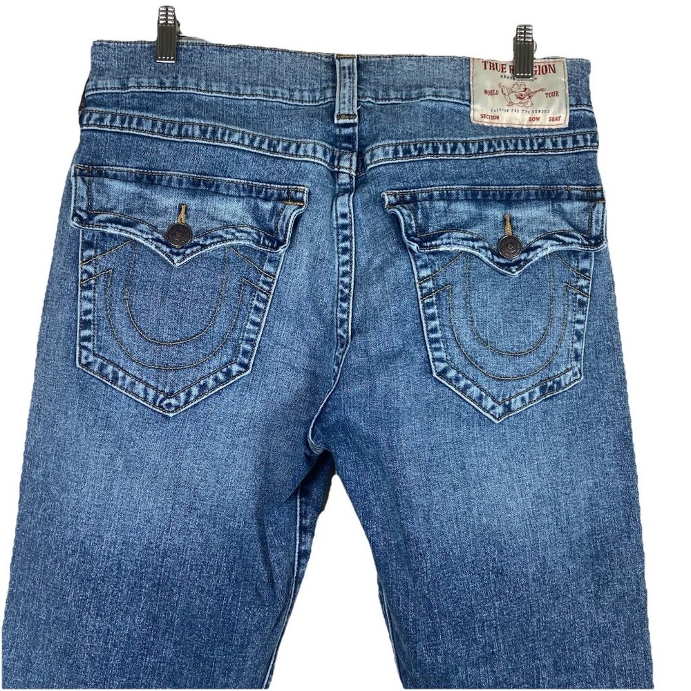 True‎ Religion Ricky SN Flap Relaxed Straight Jeans ($159) Medium Wash 34 X 34